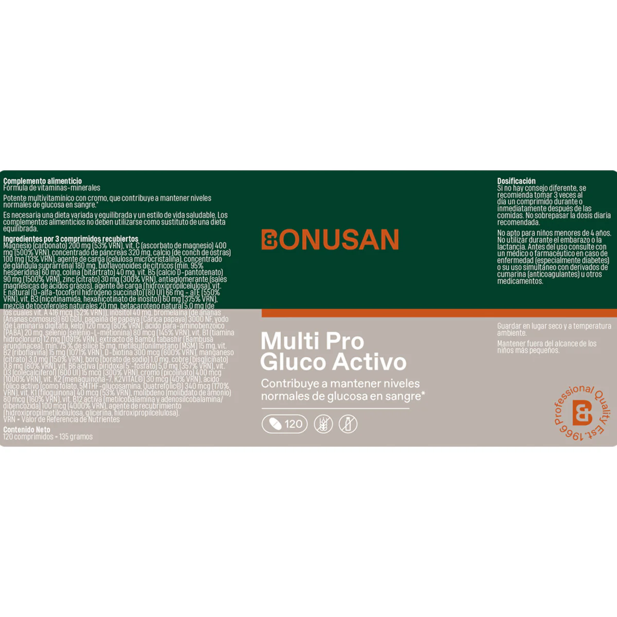 Bonusan Multi Pro Gluco Activo 120 comprimidos - Image 2