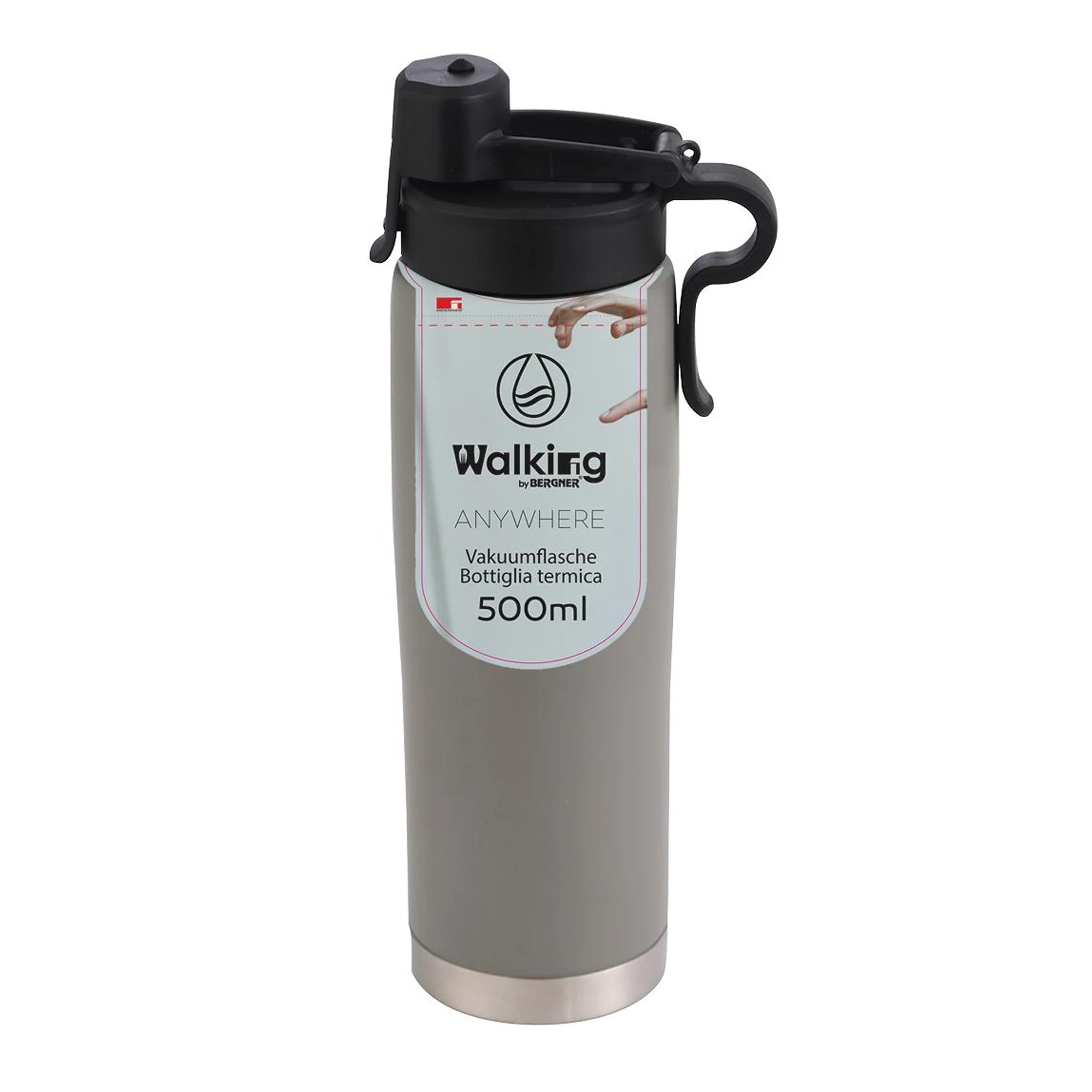 Botella Termo 500ml Acero Inoxidable Gris Walking Anywhere - Image 2