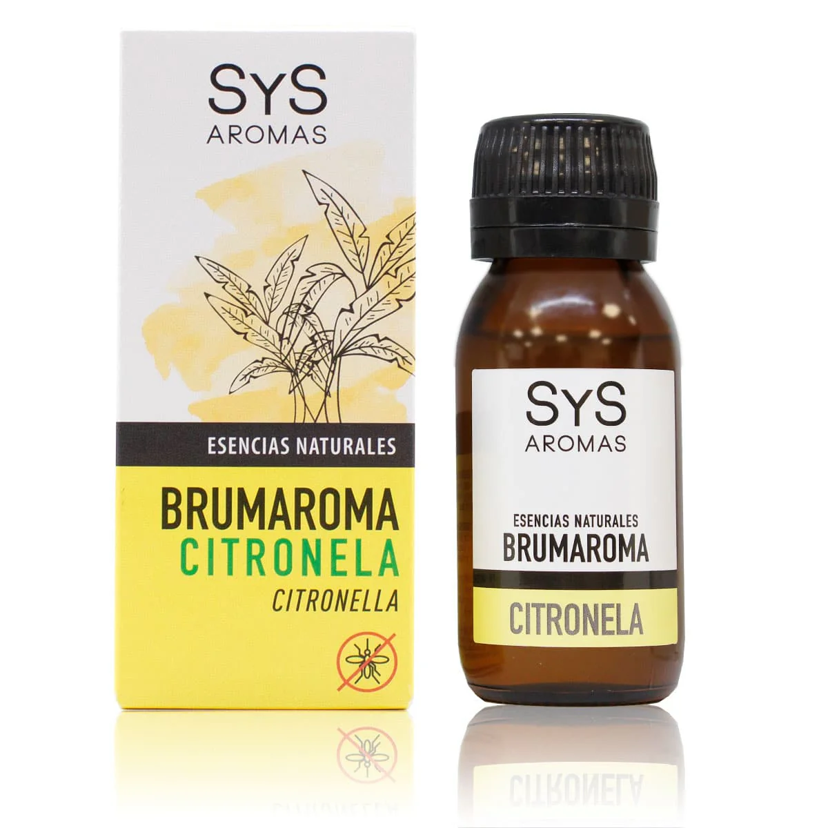 Brumaroma Citronela 50 Ml | Esencia Hidrosoluble Antimosquitos | Aroma Natural Cítrico | Difusor Y Humidificador Sys