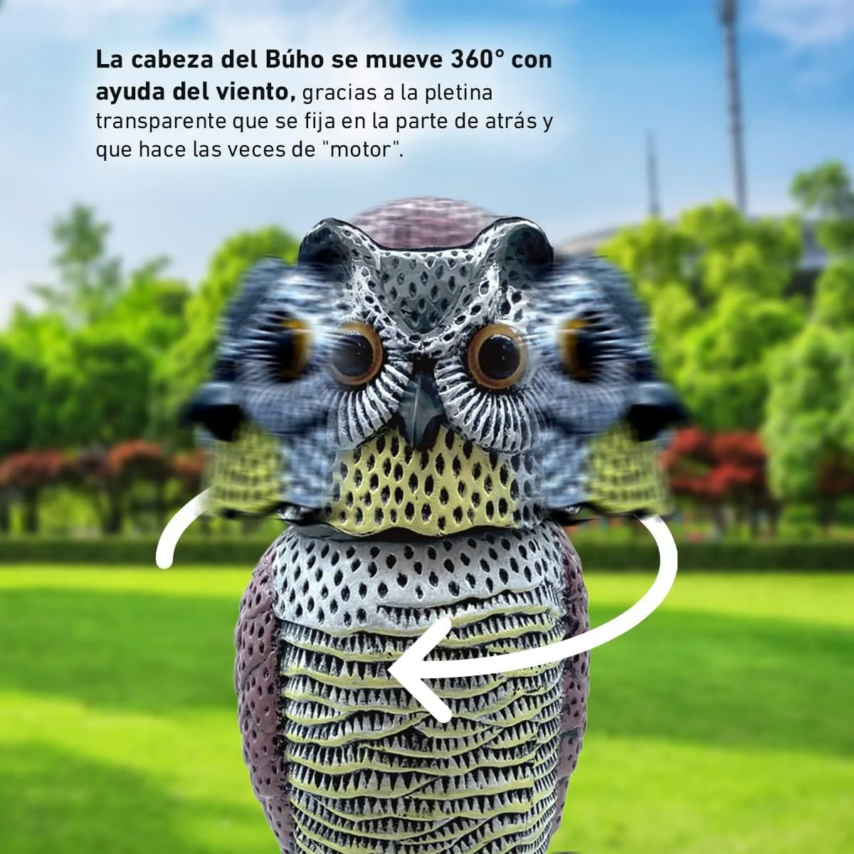 Búho espantapájaros con cabeza giratoria Biotop 41 cm - Image 4