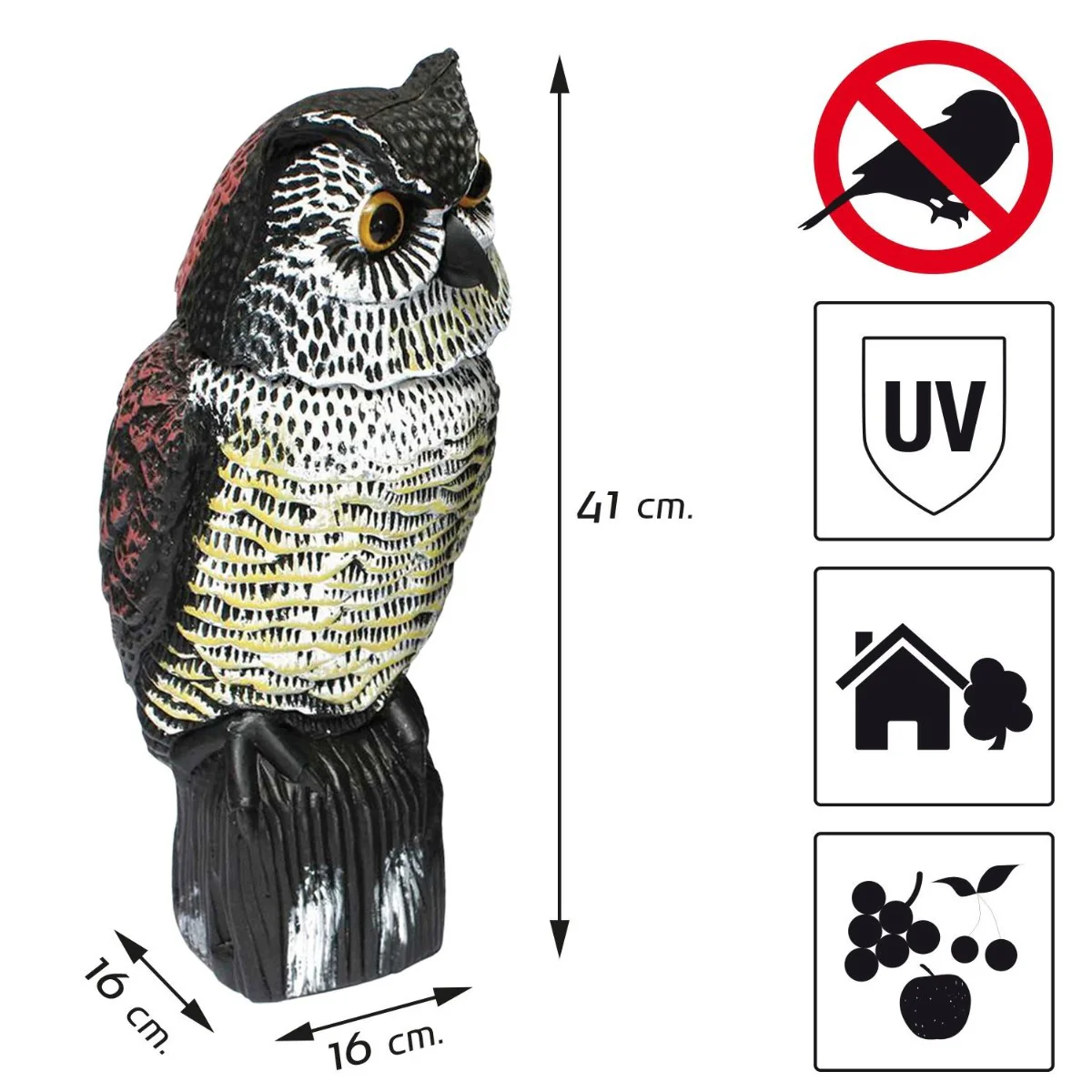 Búho espantapájaros con cabeza giratoria Biotop 41 cm - Image 6