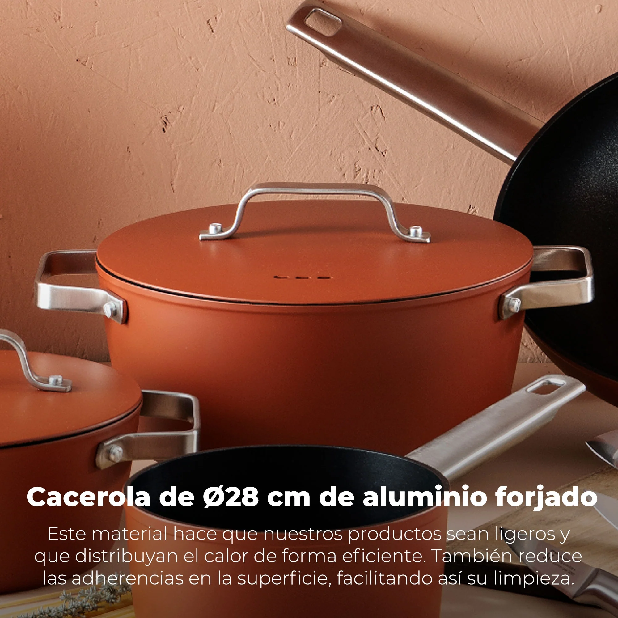 Cacerola 28x12.5cm Aluminio Forjado Ind C/tapa Agros - Image 5