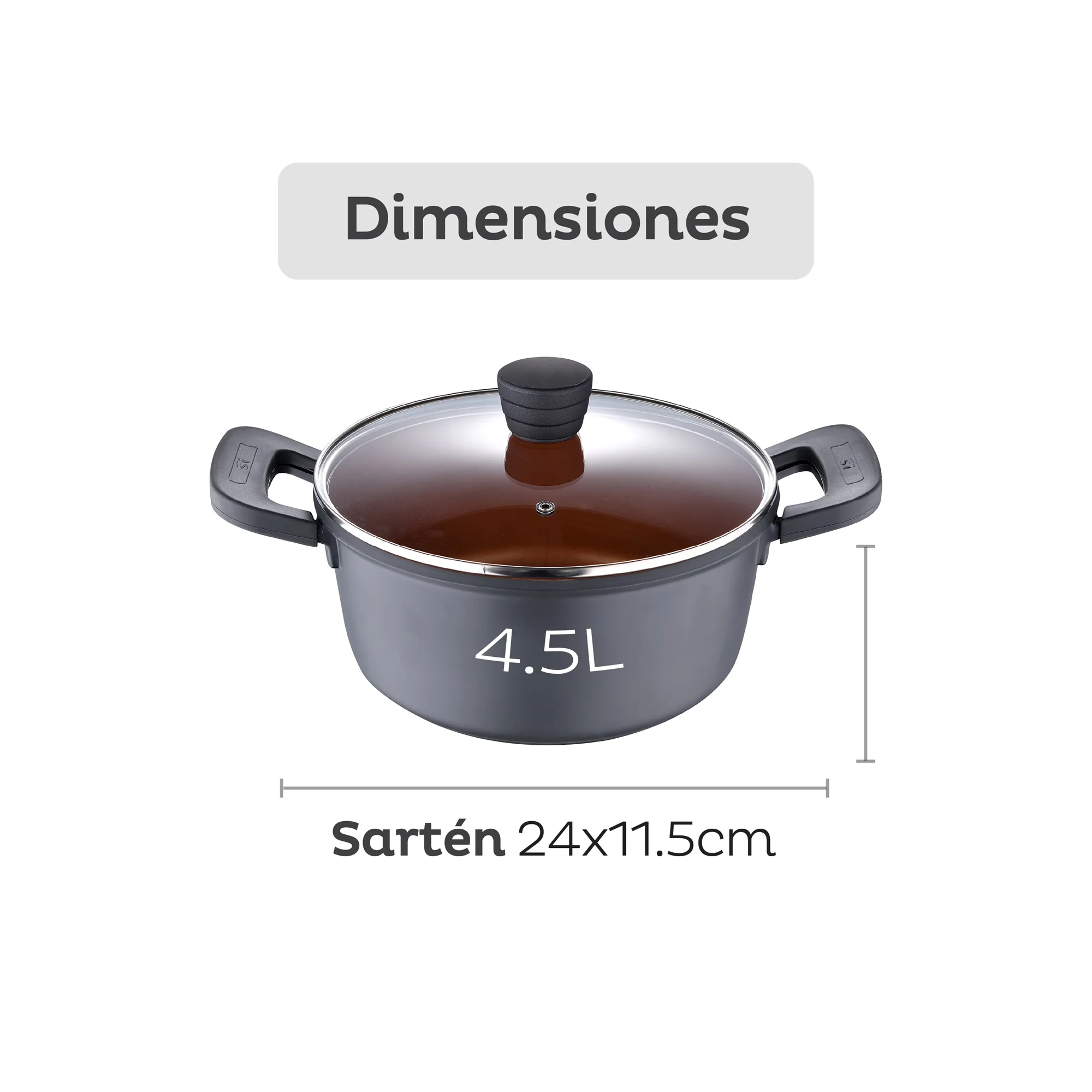 Cacerola Antiadherente 24cm 4,5l Bronze San Ignacio - Image 2