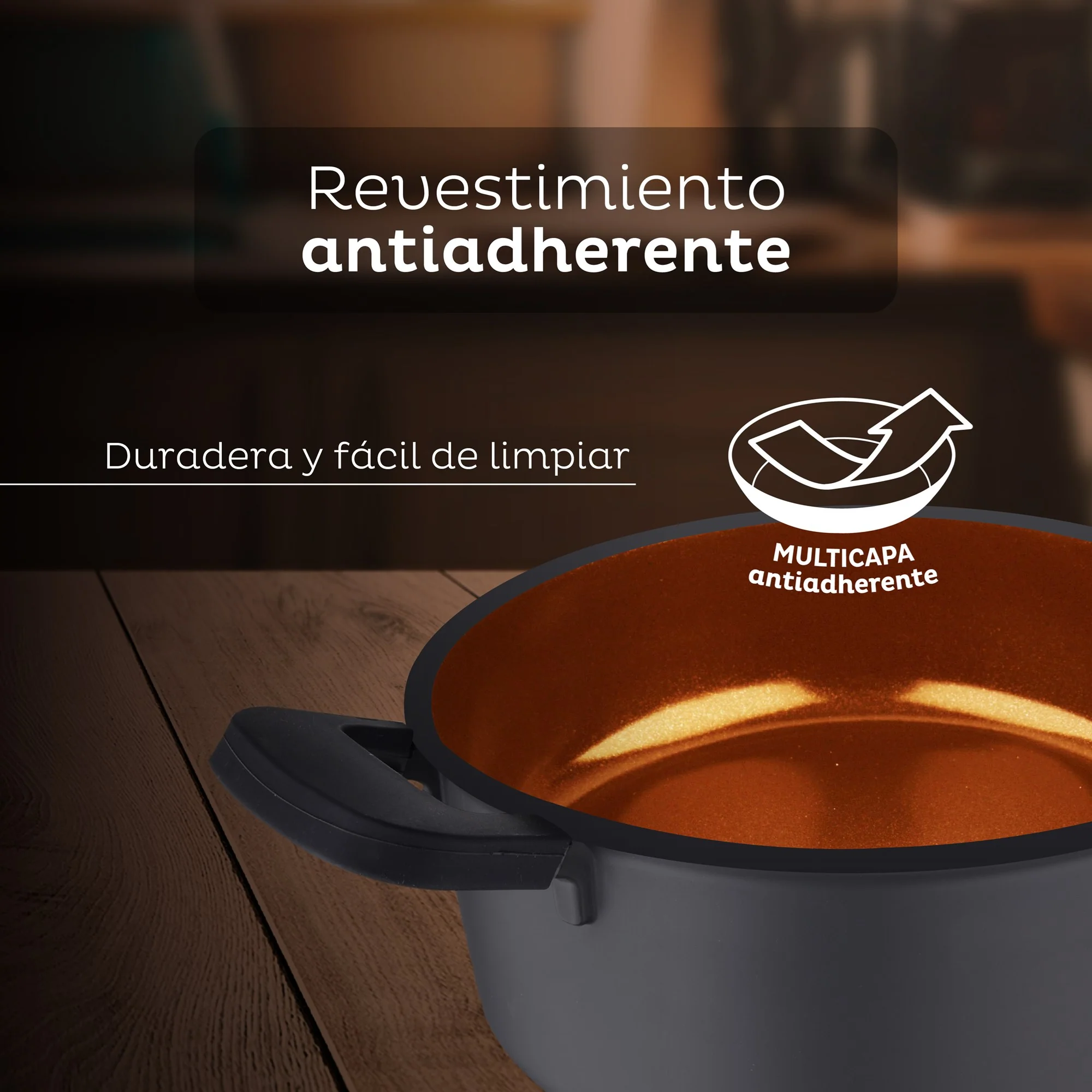 Cacerola Antiadherente 24cm 4,5l Bronze San Ignacio - Image 4