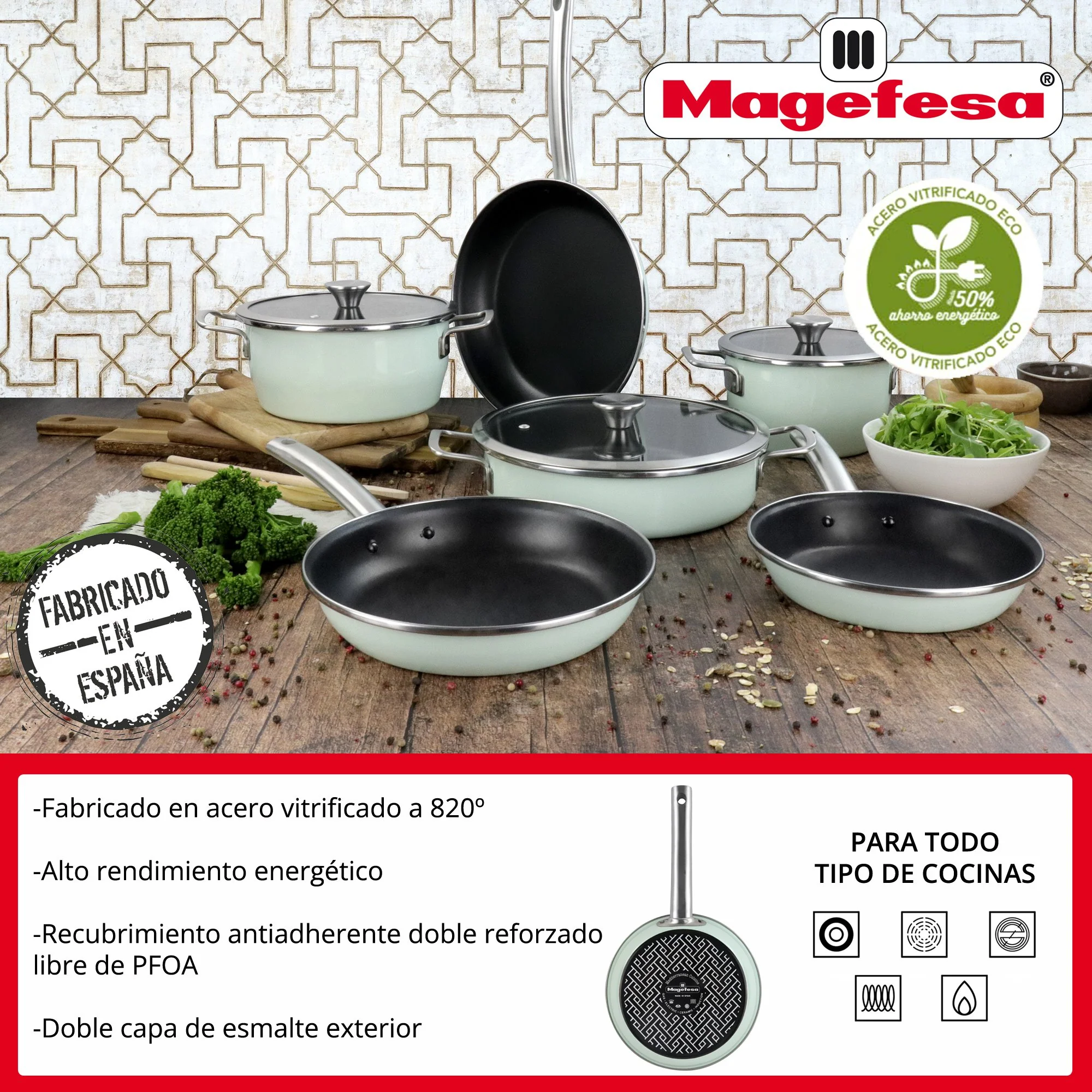 Cacerola nordic Verde Ø28cm Con Tapa De Vidrio - Image 3