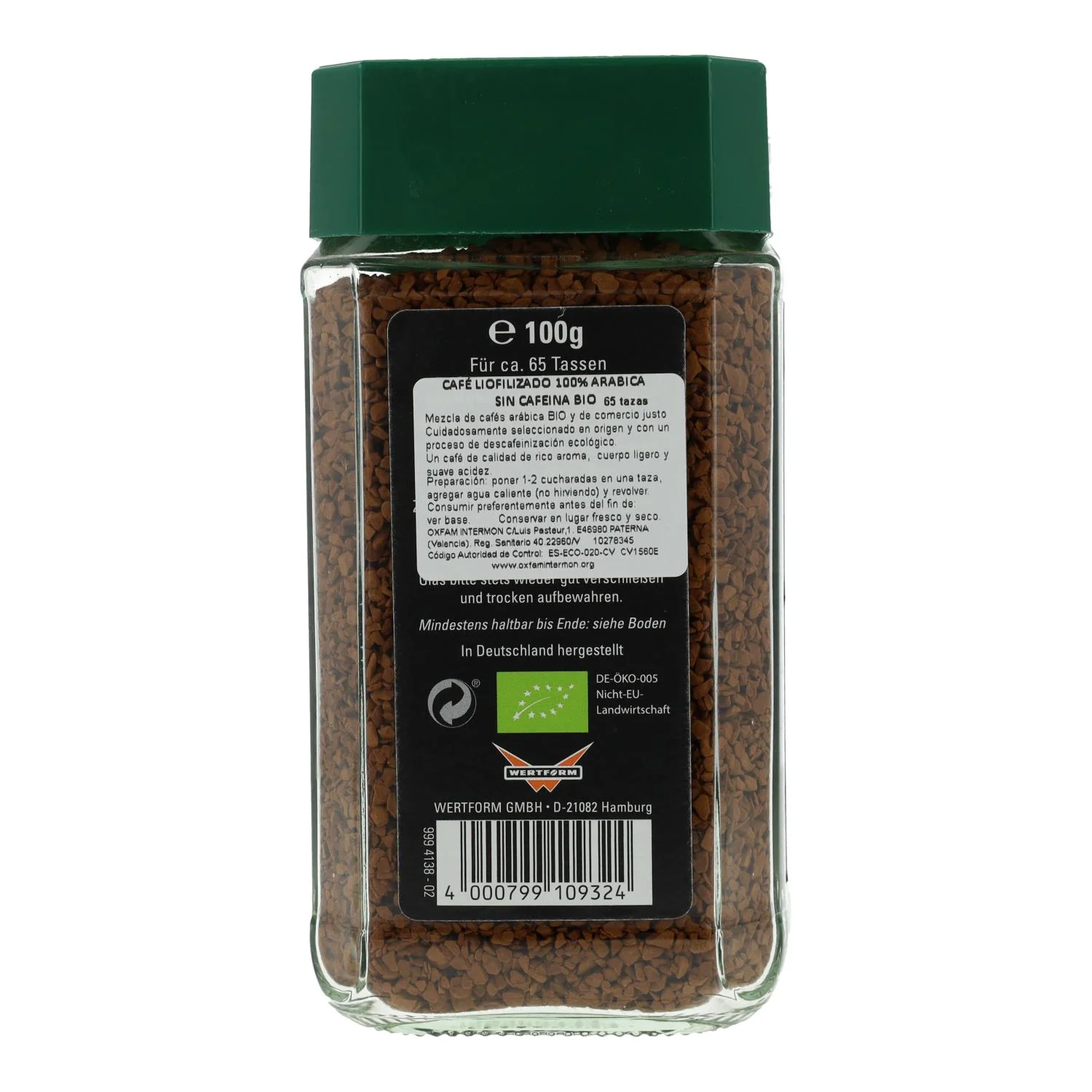 Café Comercio Justo Liofilizado Descafeinado Arábica BIO Mount Hagen 100g - Image 3