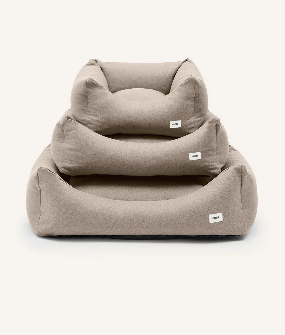 Cafide Cama De Material Reciclado Para Perro Con Tejido Basic Beige. Modelo Snozy. - Image 4