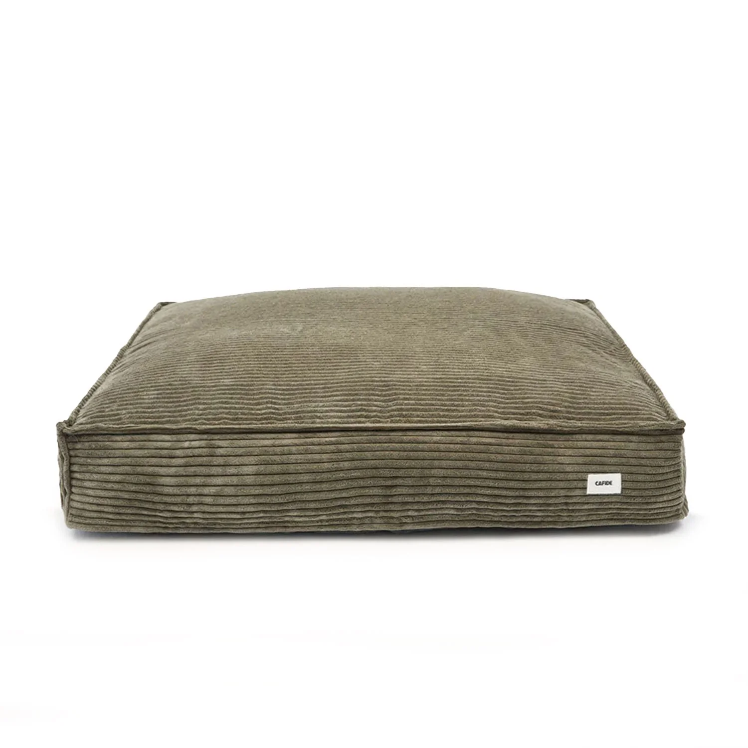 Cafide Cama De Material Reciclado Para Perro Con Tejido De Pana Verde. Modelo Cuadra.