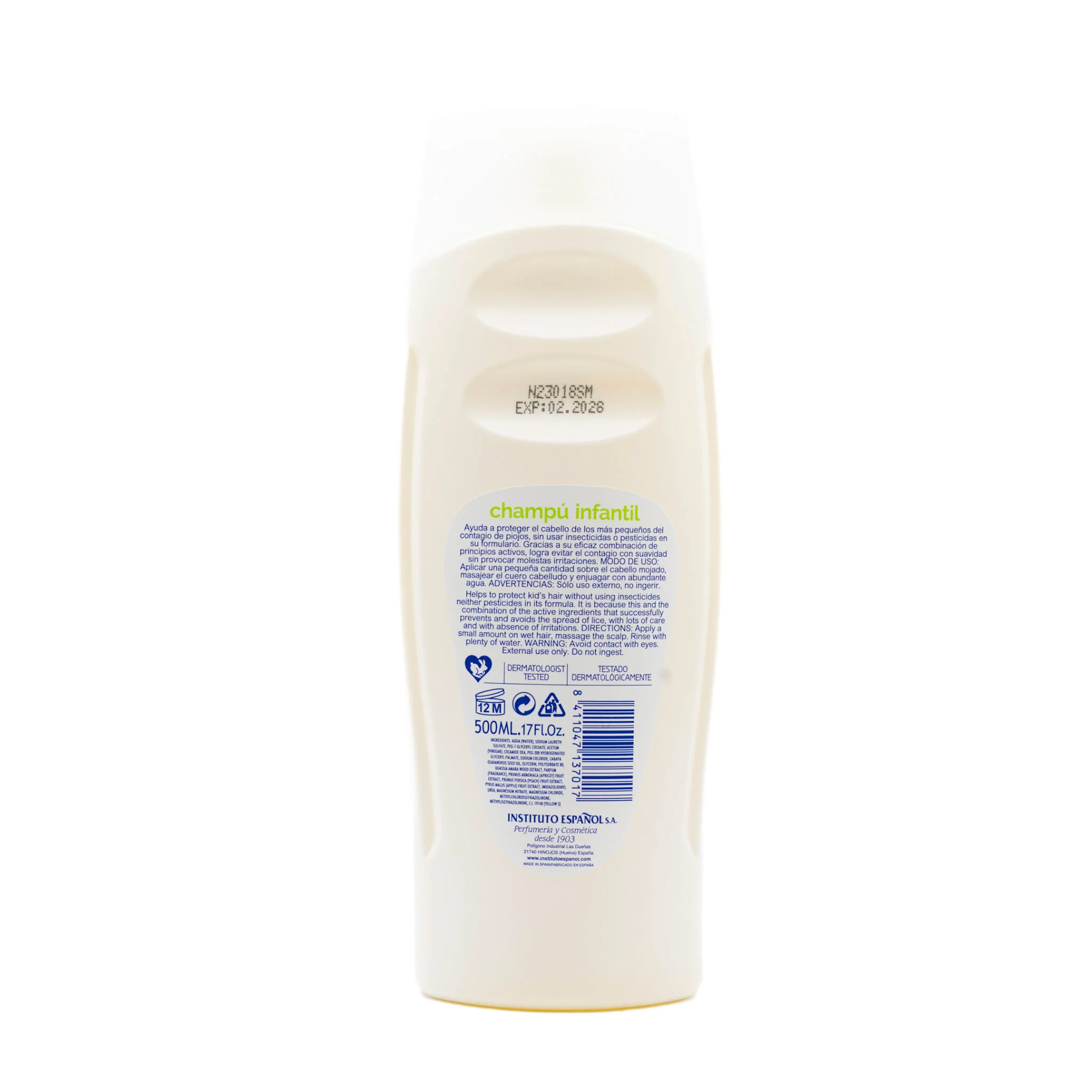 Champú Infantil Antipiojos Suave Uso Diario Instituto Español 500ml - Image 2