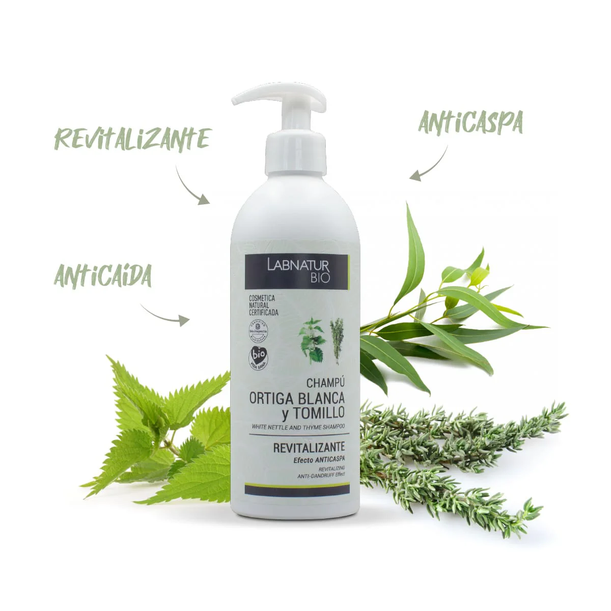 Champú Revitalizante Bio 450 Ml | Ortiga Blanca + Tomillo | Fortalece Y Aporta Vitalidad | Cabello Débil - Image 3