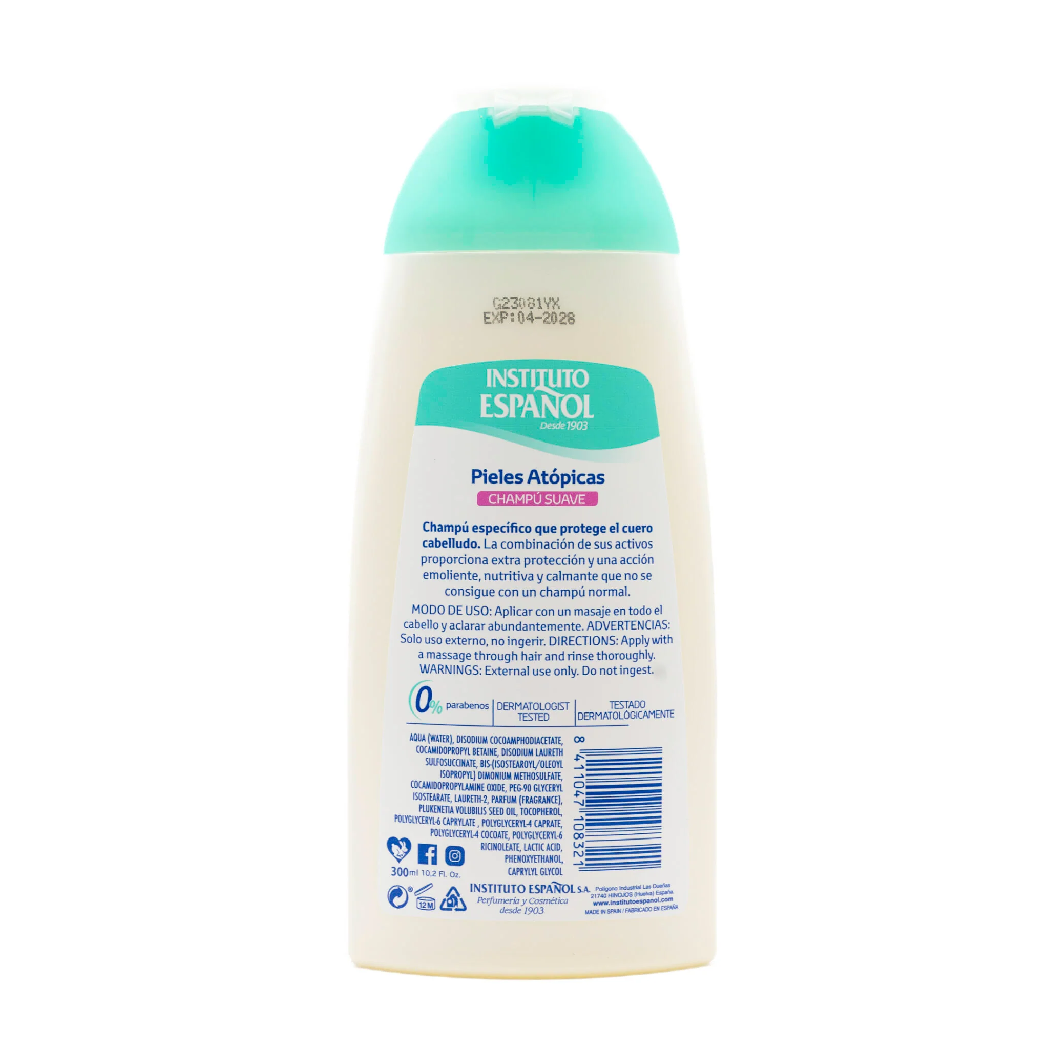Champú Suave Pieles Atópicas Instituto Español 300ml - Image 2