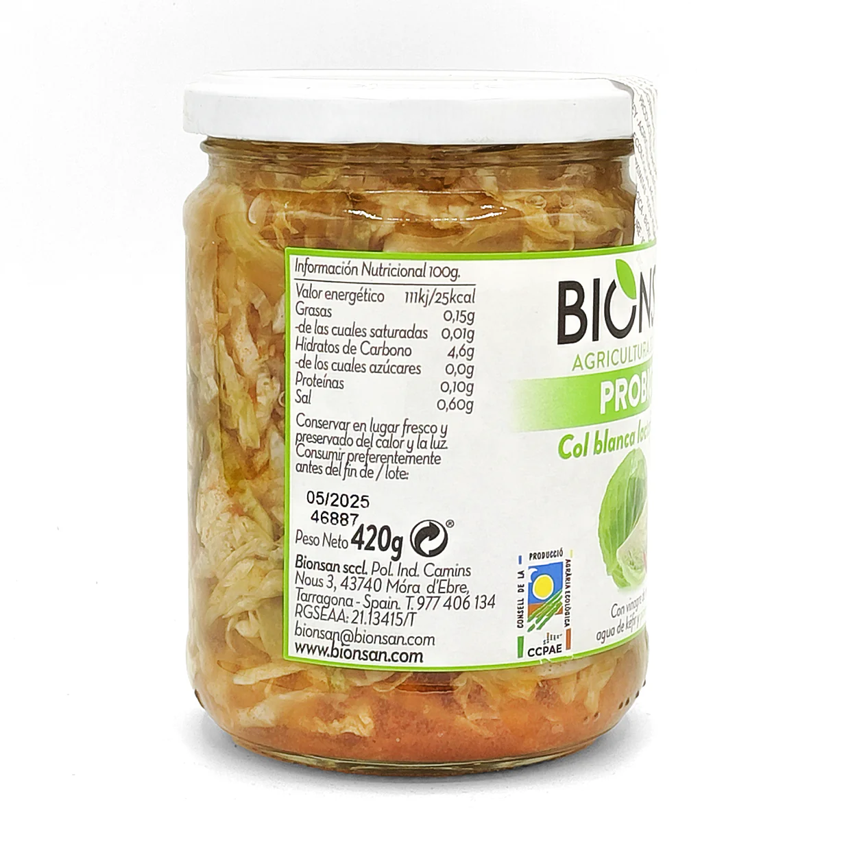 Chucrut Col Blanca Fermentada Eco Bionsan 420gr - Image 2