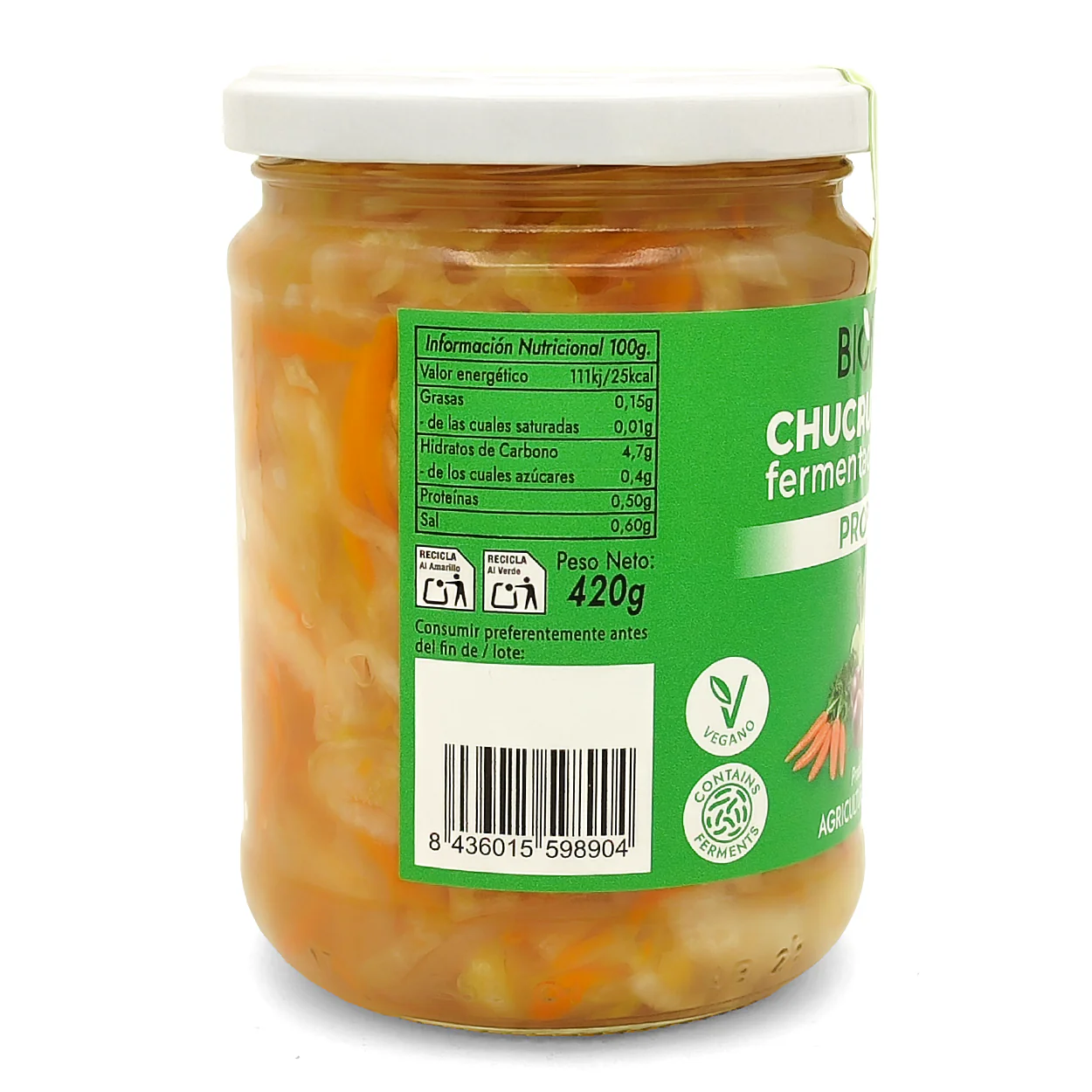 Chucrut Mix Fermentado De Verduras Eco Bionsan 420gr - Image 2