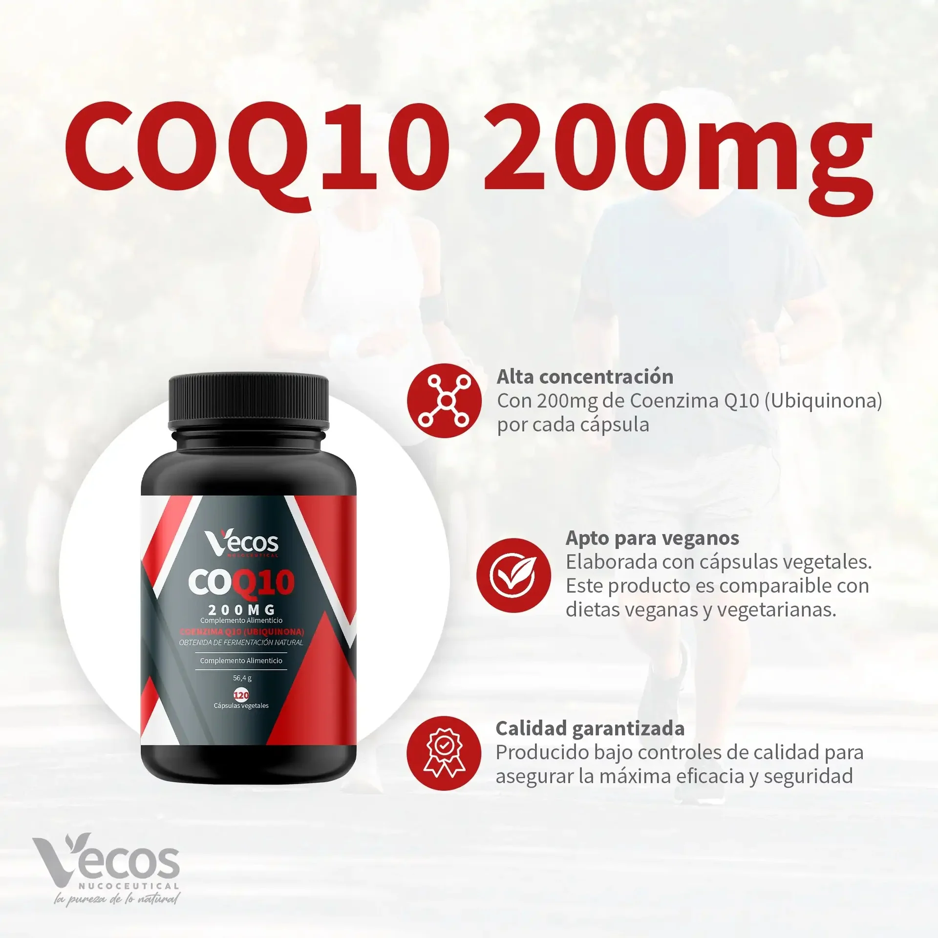 Coenzima Q10 200 mg Vecos 120 capsulas - Image 3