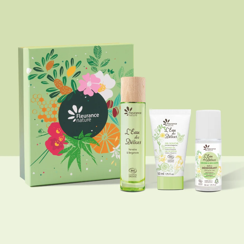 Cofre Eau Des Délices Verbena & Bergamota (perfume 50ml - Gel 50ml - Desodorante 50ml) - Día de la Madre