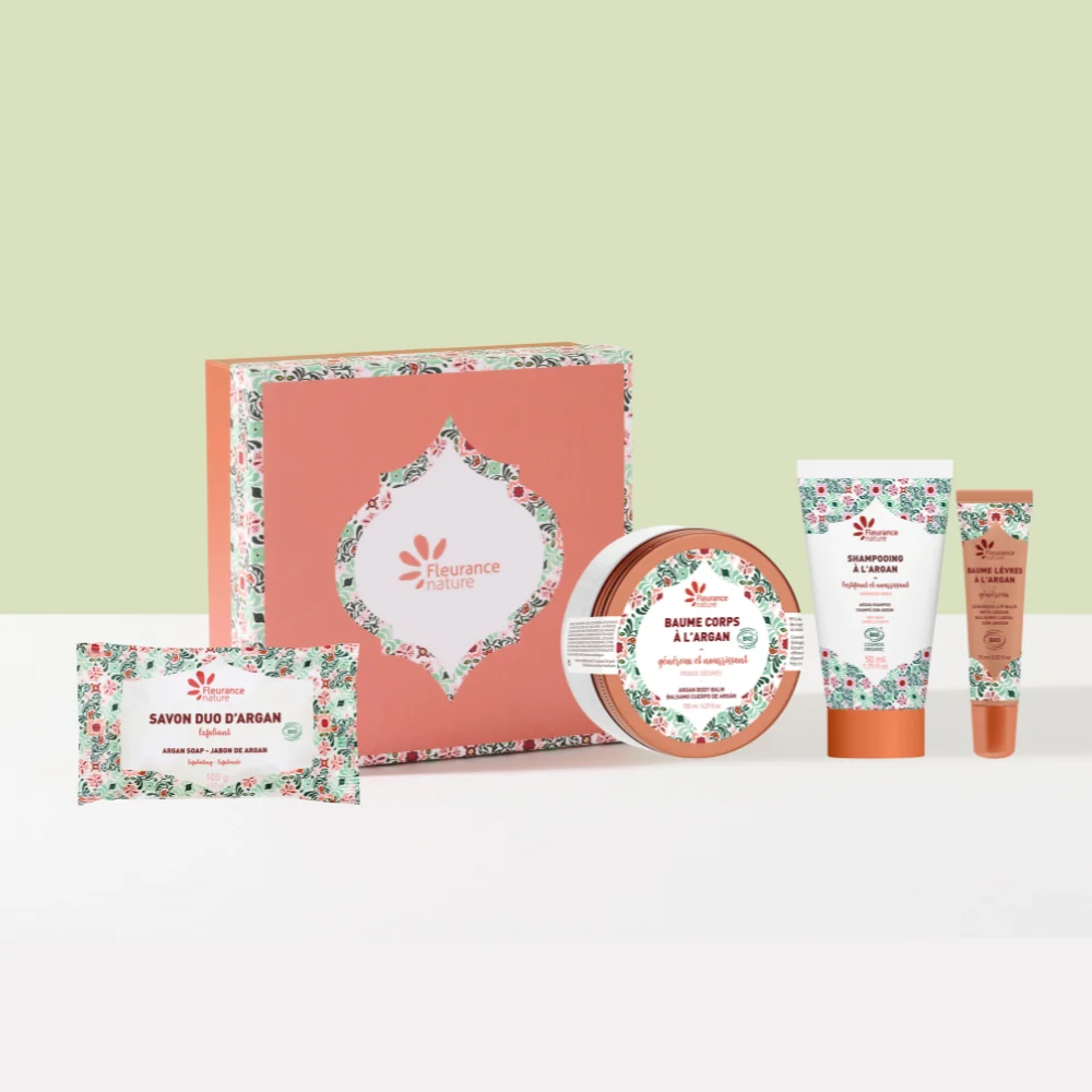 Cofre Secretos De Argán (bálsamo Corporal 150ml - Bálsamo Labial 15ml - Champú 50ml - Jabón Exfoliante 100g)