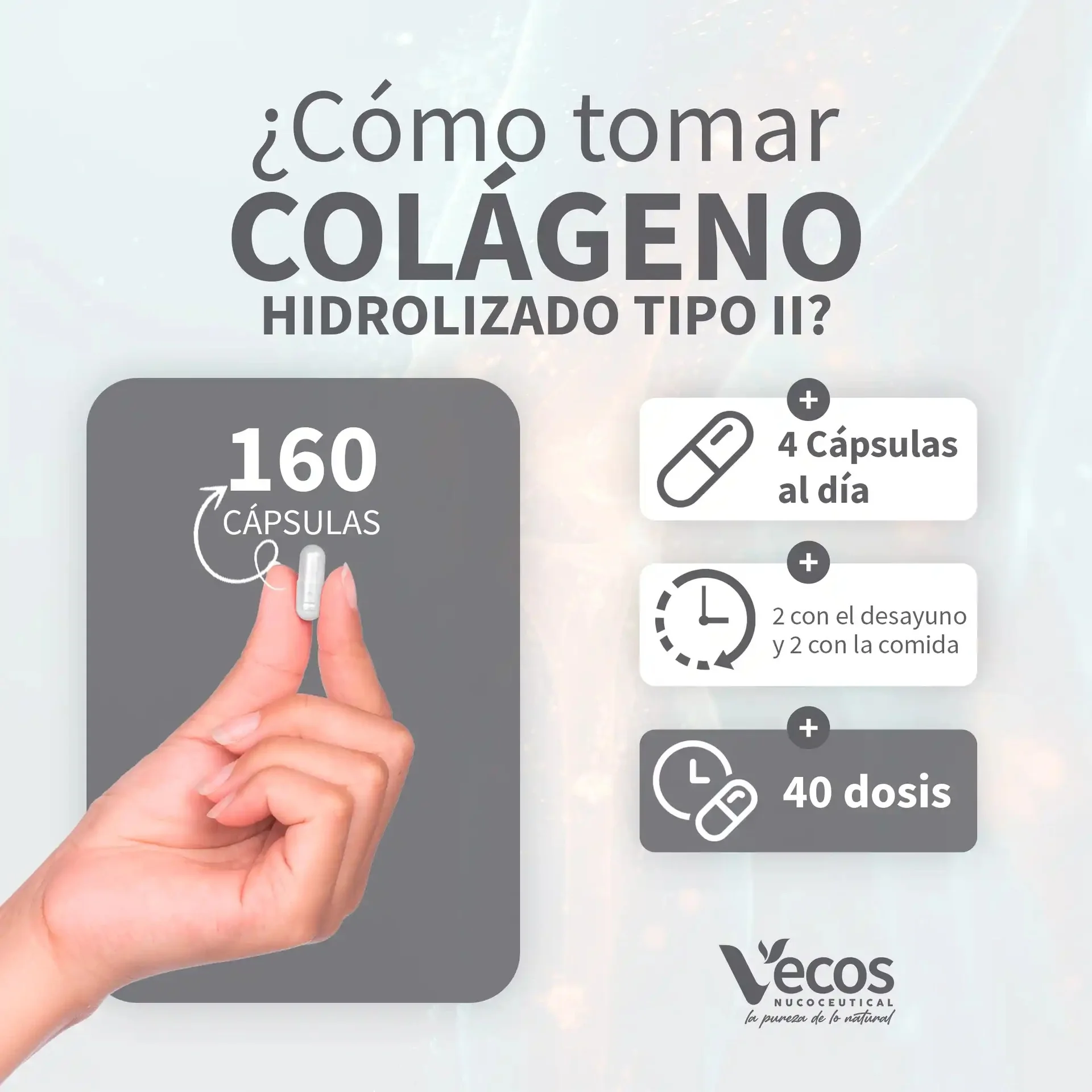 Colageno hidrolizado tipo II Vecos 160 capsulas - Image 4