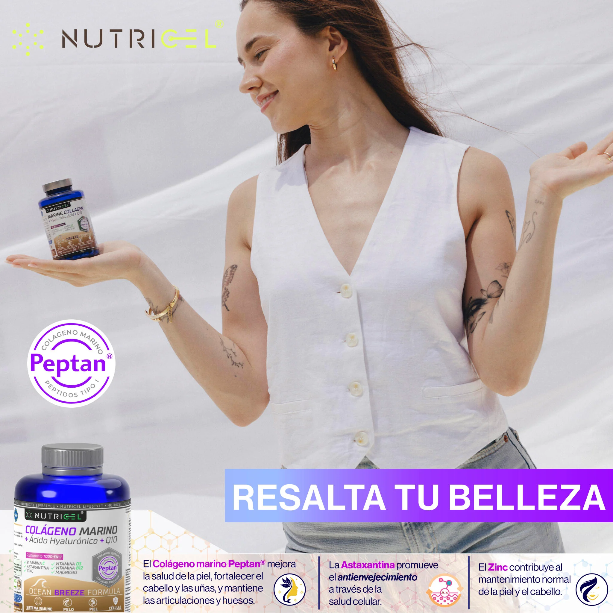Colágeno Marino Peptan® Con Acido Hialurónico, Q10 Y Astaxantina - Image 3