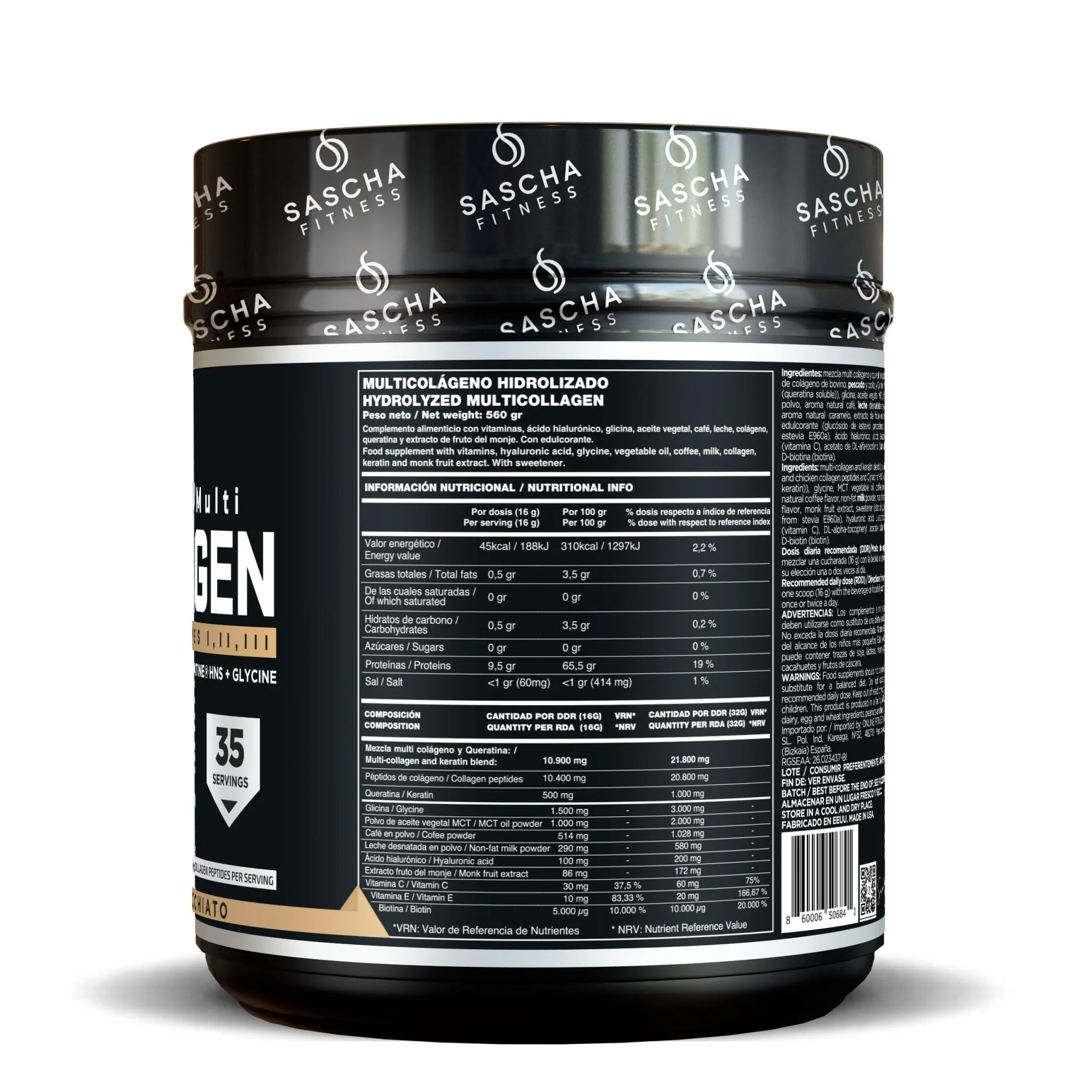 Colágeno Multi Hidrolizado Sabor Caramel Macchiato - Sascha Fitness España - Image 2