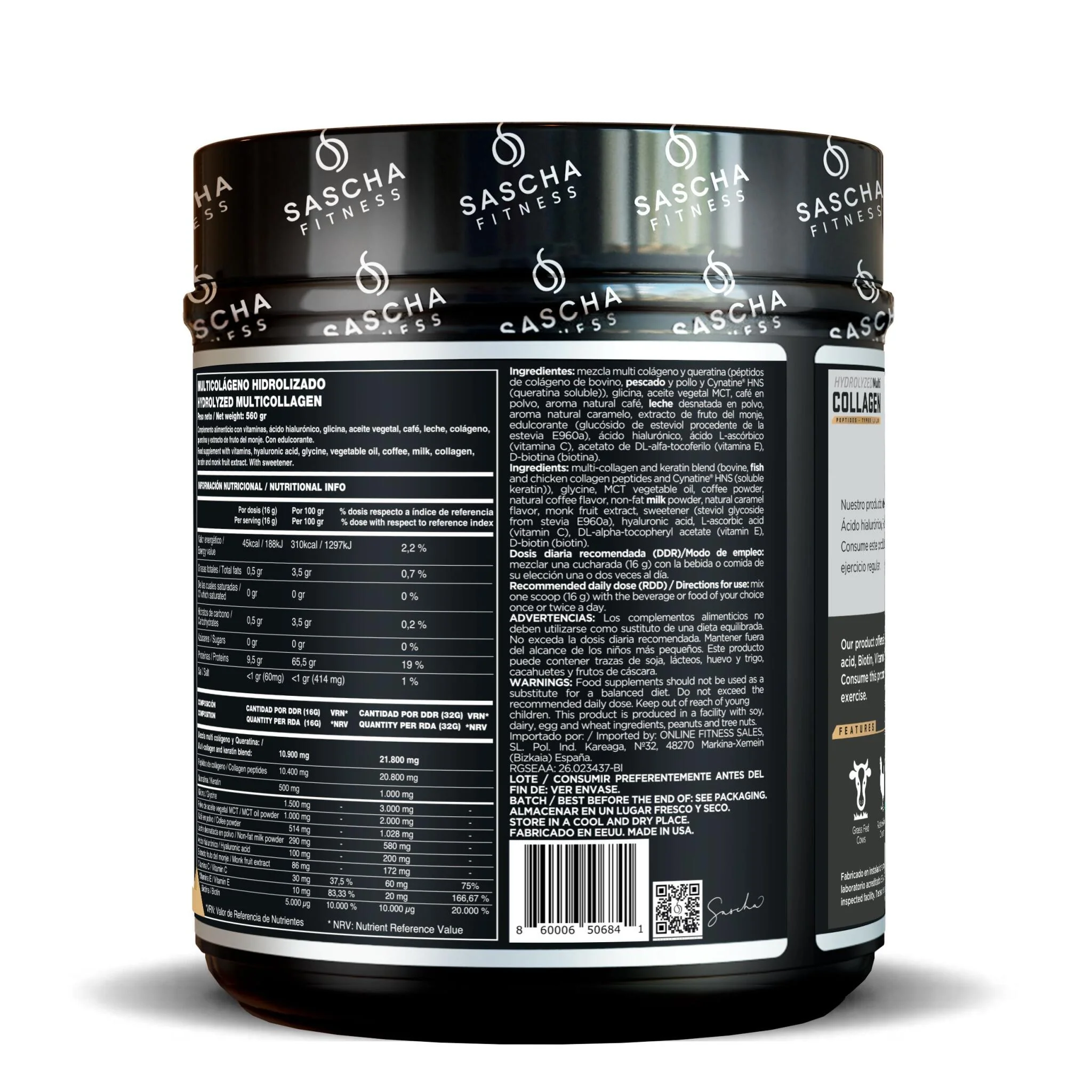 Colágeno Multi Hidrolizado Sabor Caramel Macchiato - Sascha Fitness España - Image 4