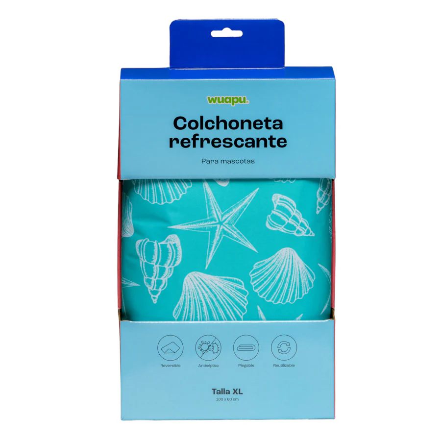 Colchoneta De Gel Refrescante Para Perro Talla Xl De 100x60cm Con Estampado Veraniego Pacifico Wuapu - Image 3