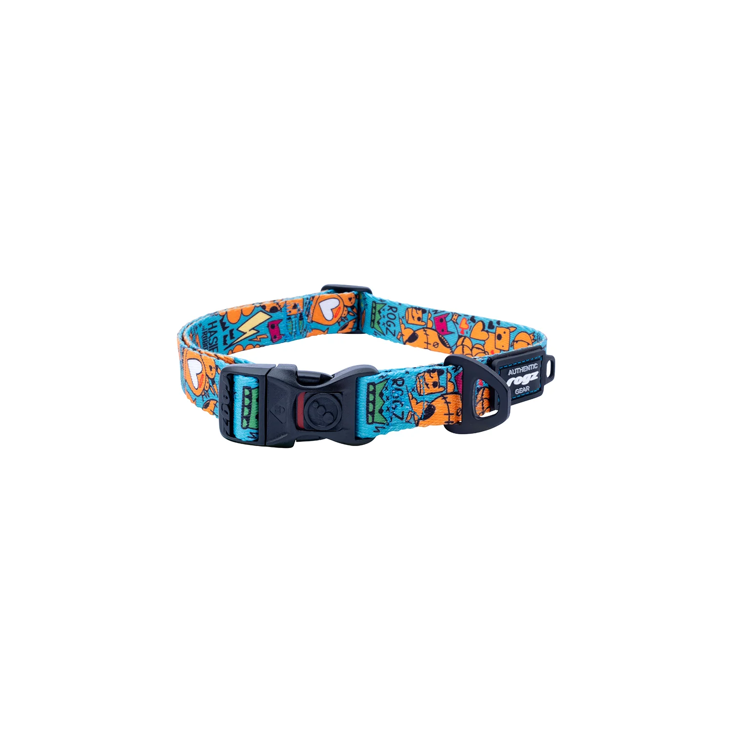 Collar Para Perro, Modelo Fusion De Rogz, Estampado Graffiti Azules. Talla S (8-14kg) - Image 3