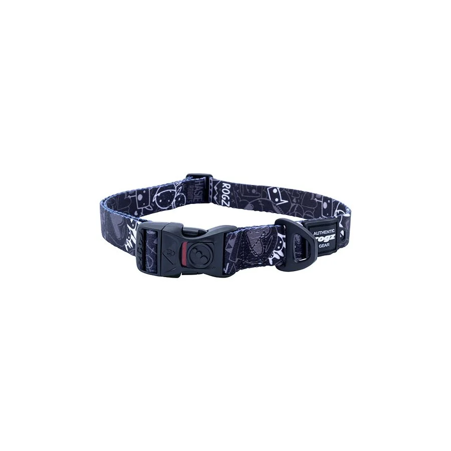 Collar Para Perro, Modelo Fusion De Rogz, Estampado Graffiti Negro. Talla Xl (39-64kg) - Image 4