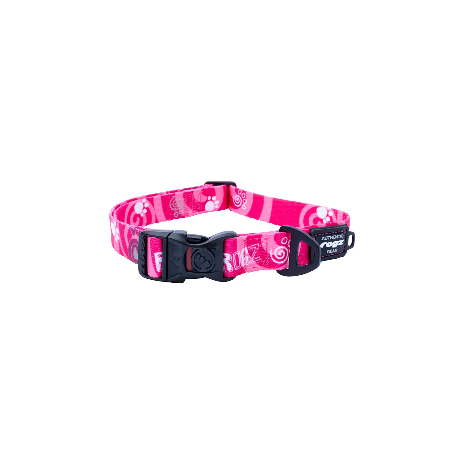 Collar Para Perro, Modelo Fusion De Rogz, Estampado Huellas Rosa. Talla M (12-22kg) - Image 3
