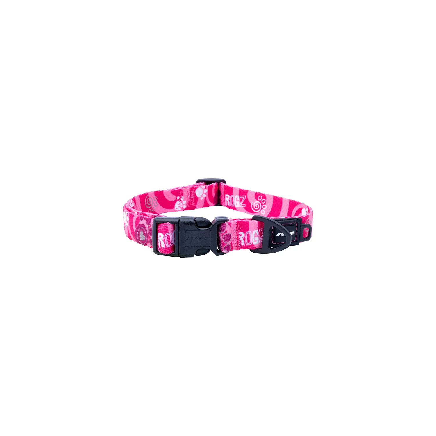 Collar Para Perro, Modelo Fusion De Rogz, Estampado Huellas Rosa. Talla S (8-14kg) - Image 2