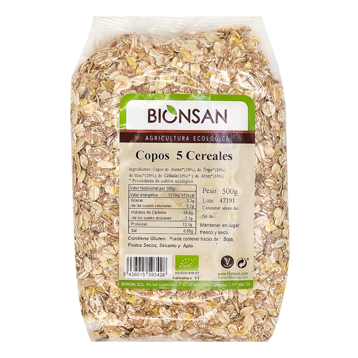 Copos De 5 Cereales Eco Bionsan 500gr