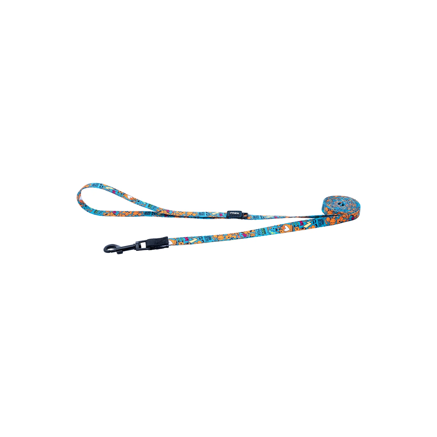 Correa Para Perro, Modelo Fusion De Rogz, Estampado Graffiti Azules. Talla S (8-14kg)