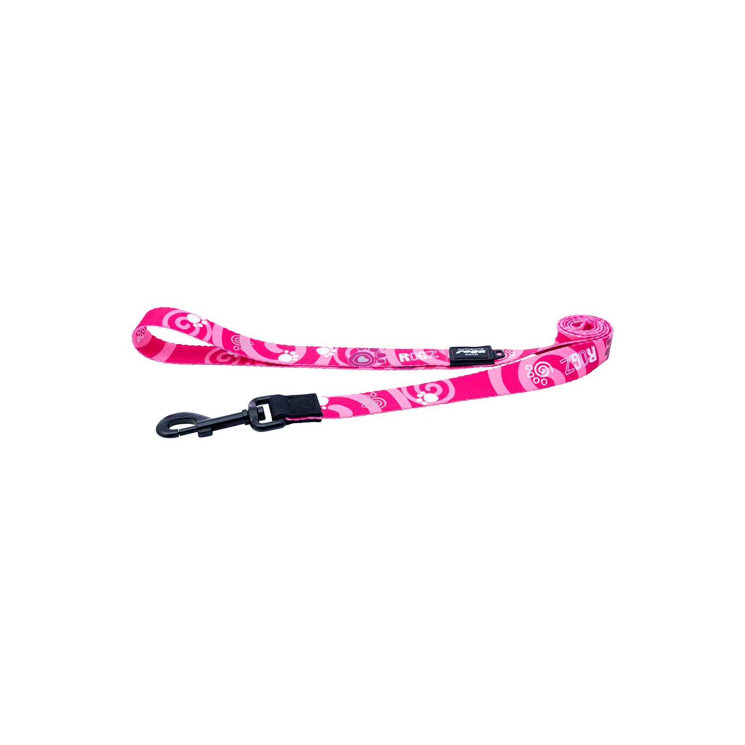 Correa Para Perro, Modelo Fusion De Rogz, Estampado Huellas Rosas. Talla M (12-22kg) - Image 2