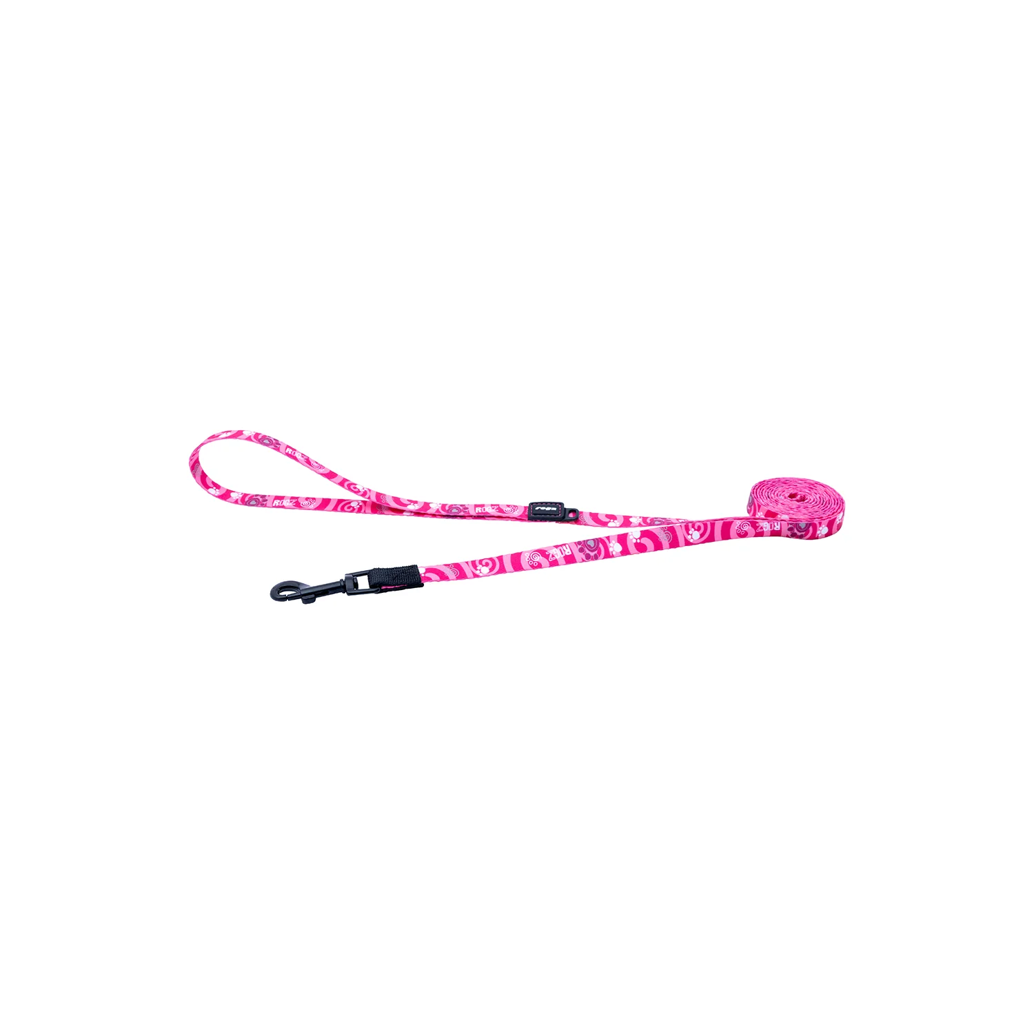Correa Para Perro, Modelo Fusion De Rogz, Estampado Huellas Rosas. Talla Xl (39-64kg)