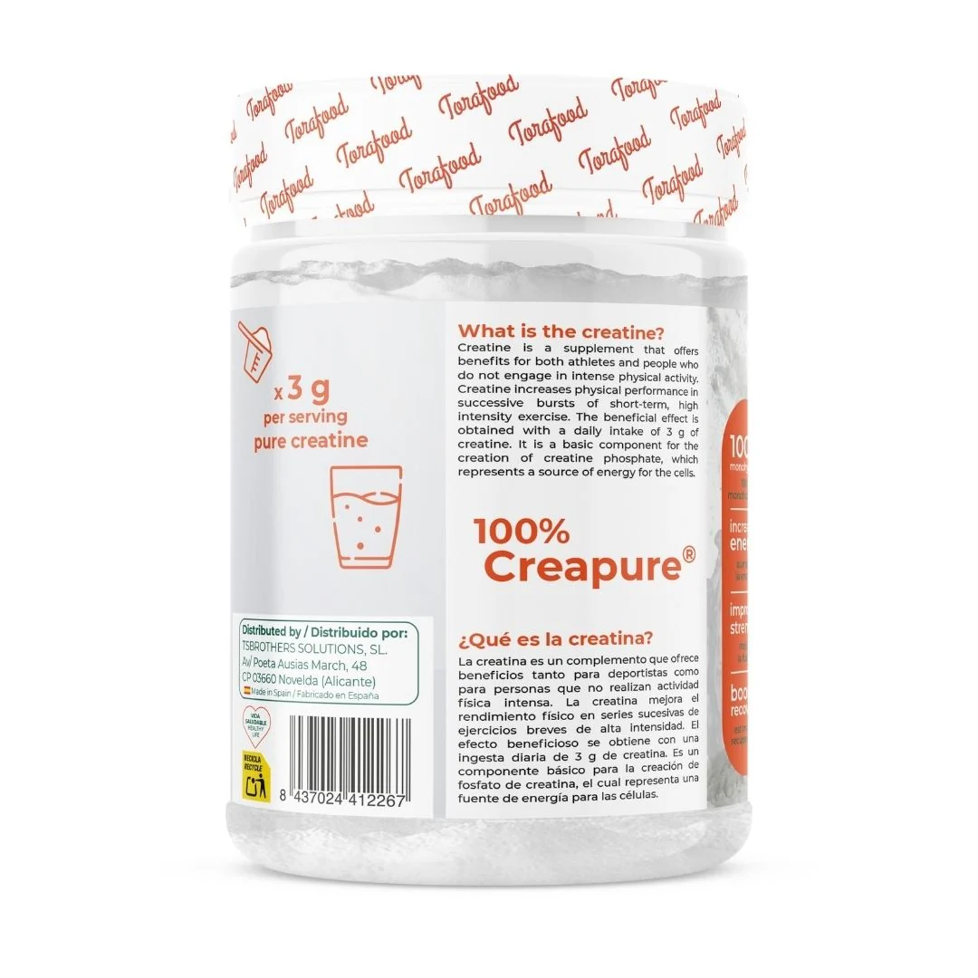 Creatina Creapure Neutra Torafood 500g - Image 4