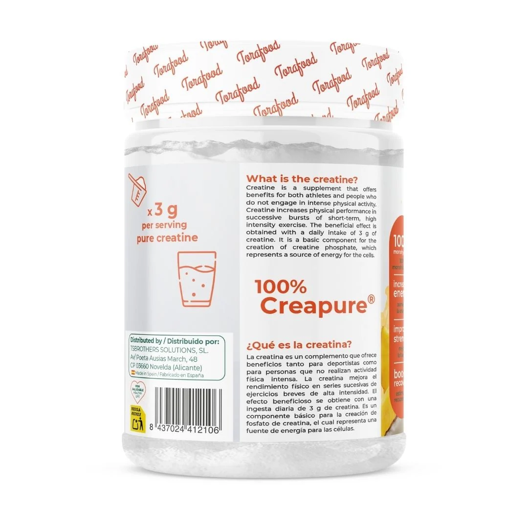 Creatina Creapure Piña Colada Torafood 320g - Image 2