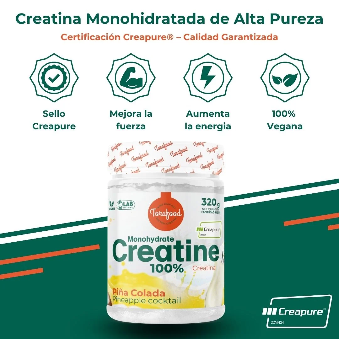 Creatina Creapure Piña Colada Torafood 320g - Image 4