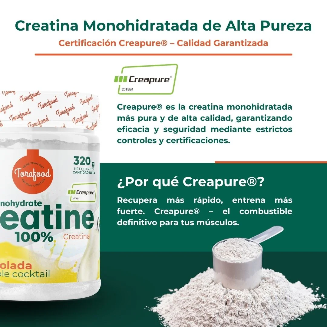 Creatina Creapure Piña Colada Torafood 320g - Image 5
