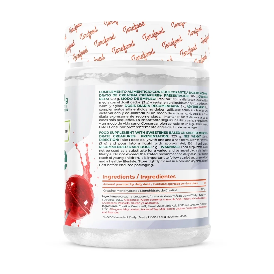 Creatina Creapure Piruleta Torafood 320g - Image 3