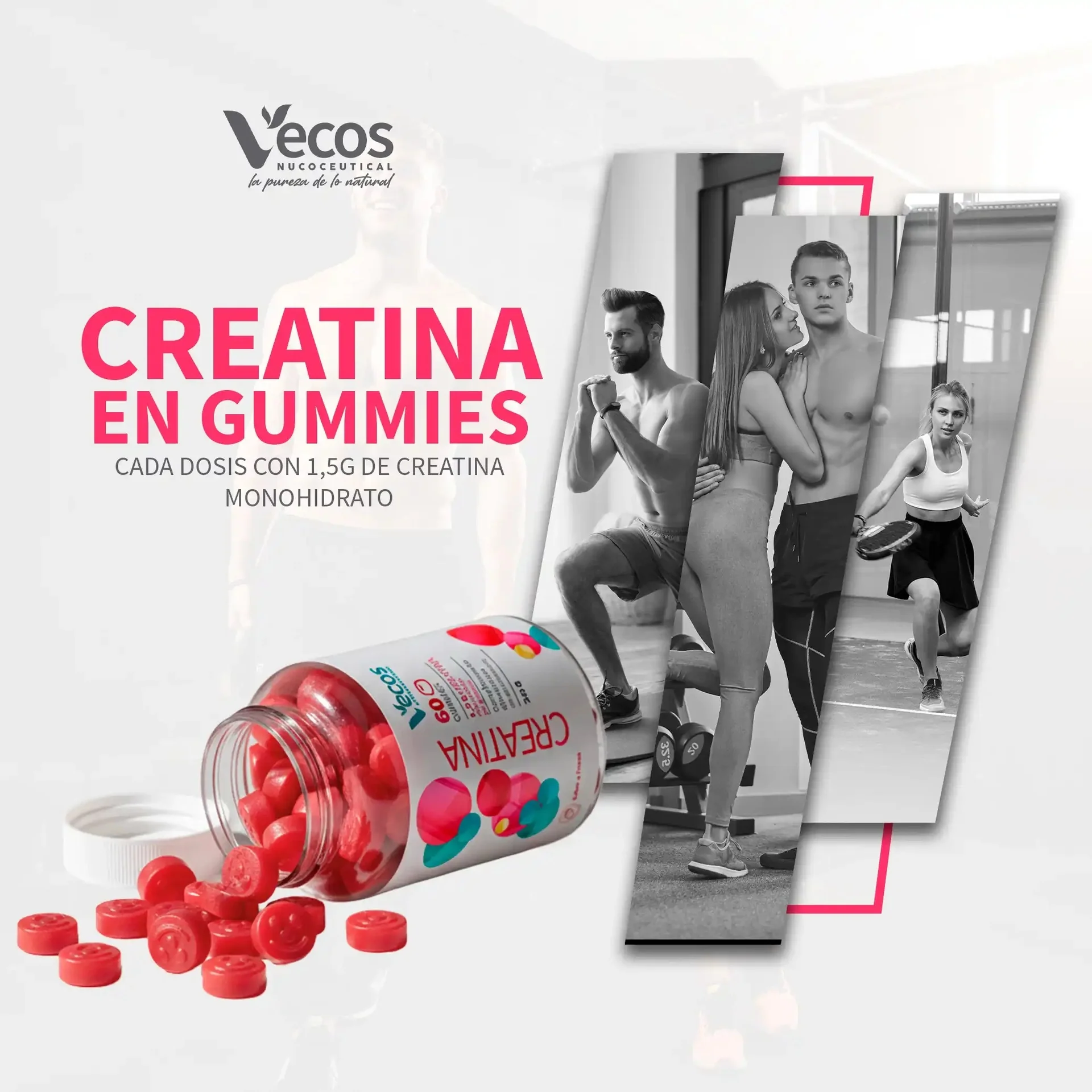 Creatina Vecos 60 gummies - Image 2