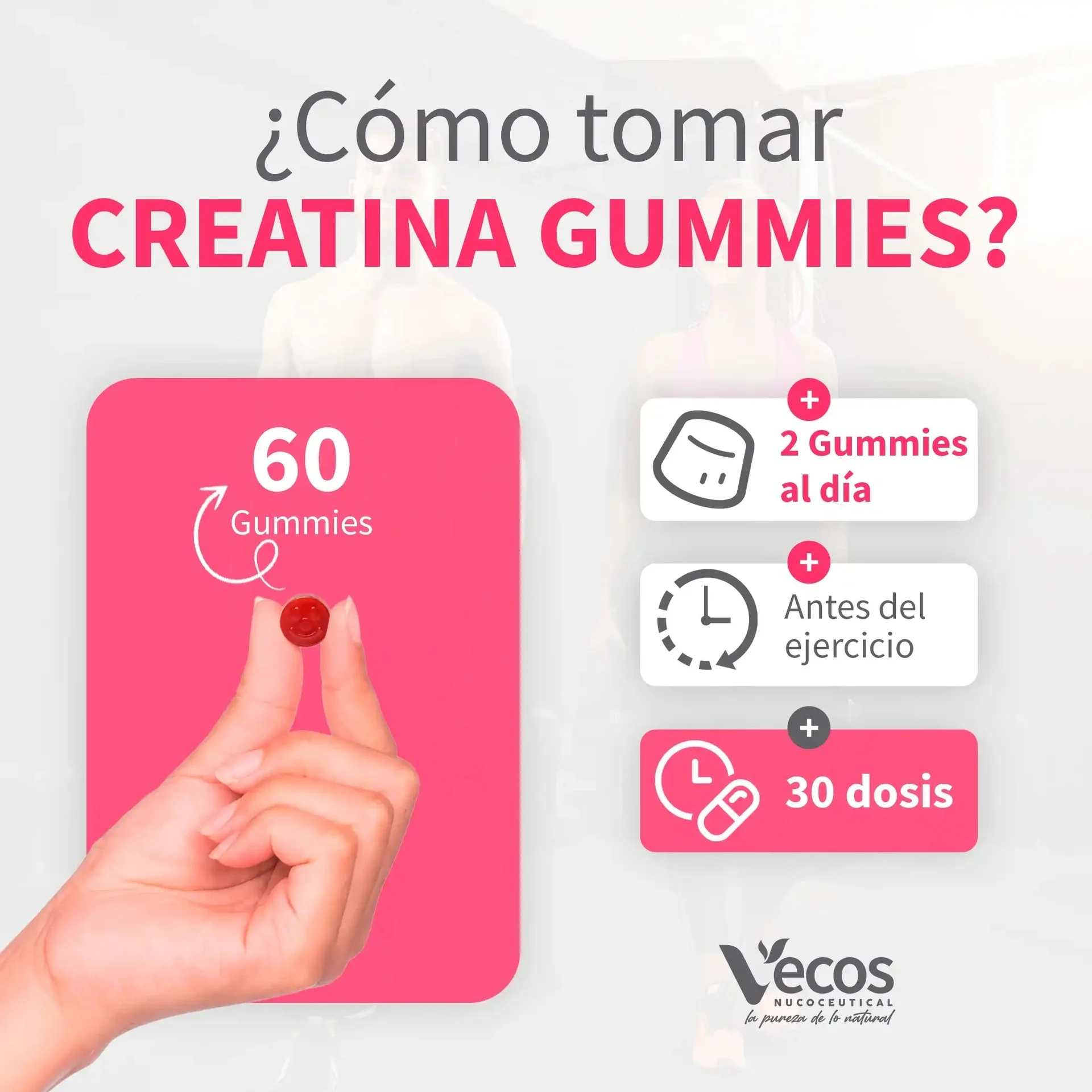 Creatina Vecos 60 gummies - Image 4