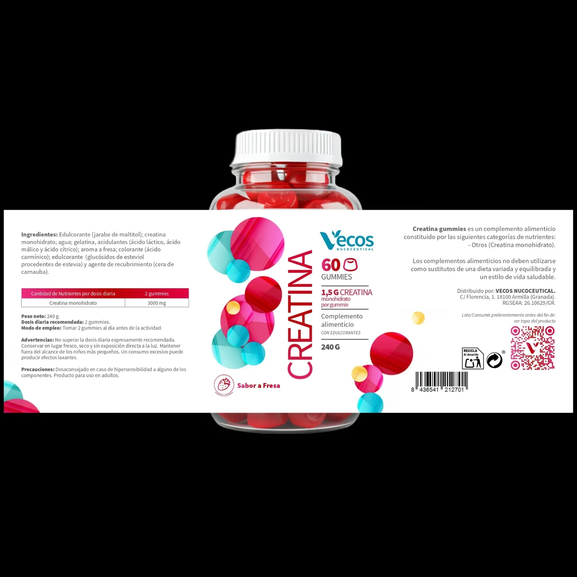Creatina Vecos 60 gummies - Image 5
