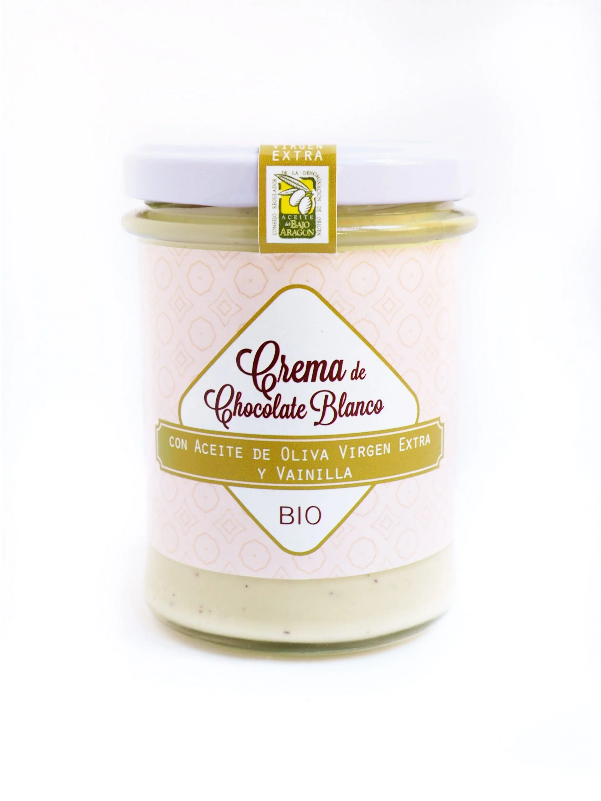 Crema Bio de chocolate blanco para untar. Con A.o.v.e variedad empeltre y vainilla - Image 2