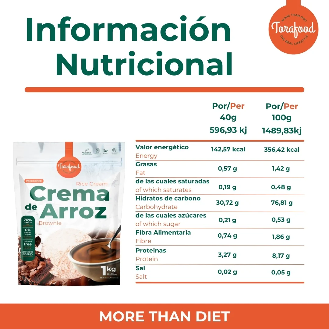 Crema De Arroz Brownie Torafood 1kg - Image 3