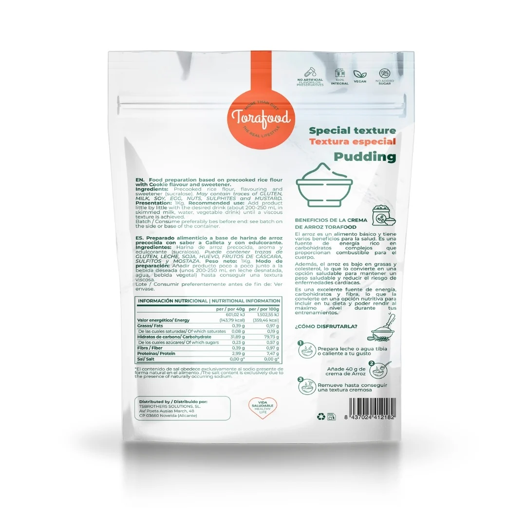 Crema De Arroz Galleta Maria Torafood 1kg - Image 3