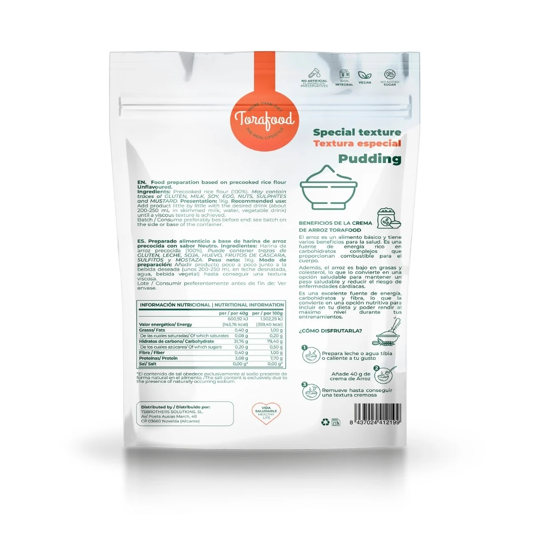Crema De Arroz Neutro Torafood 1kg - Image 3