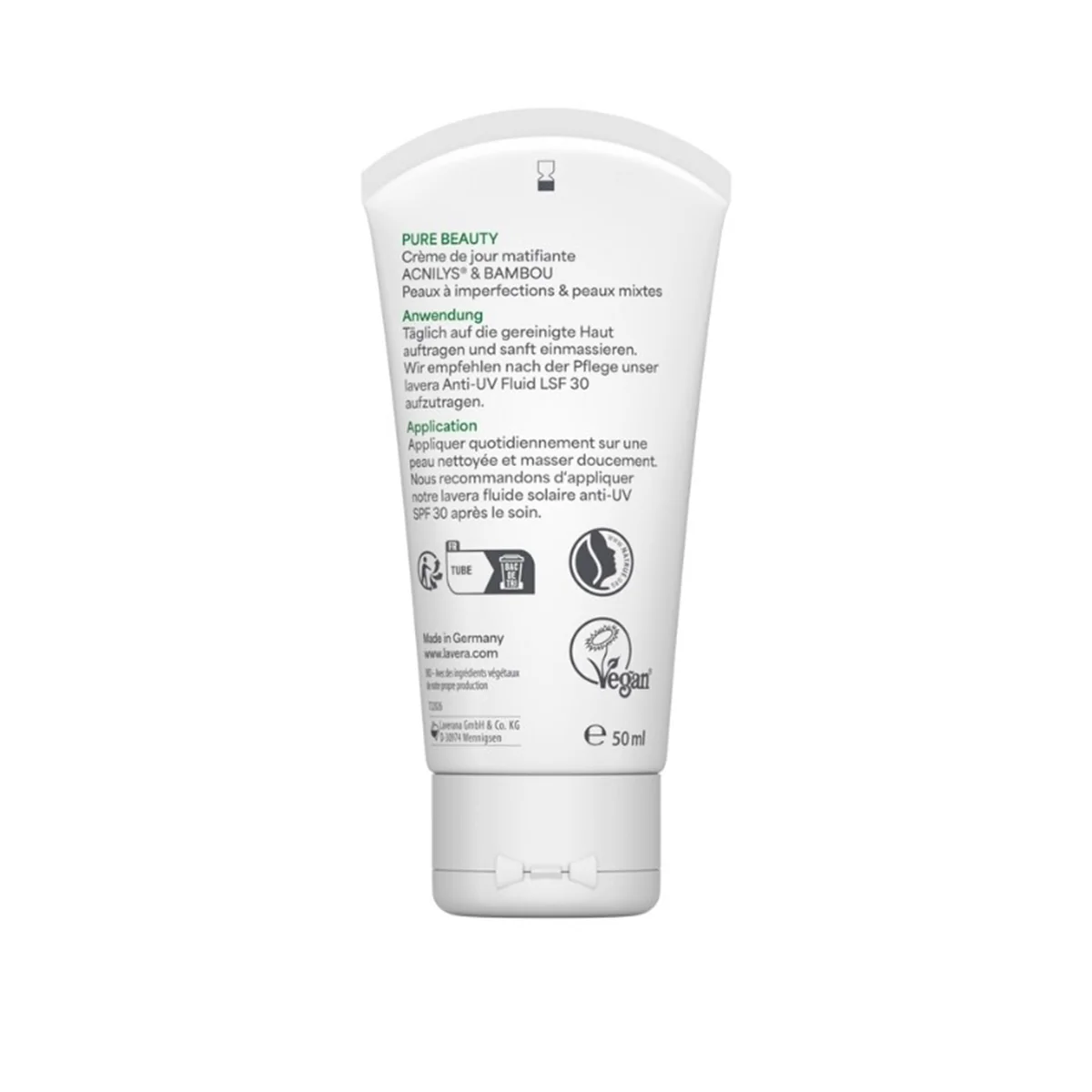 Crema día equilibrante matificante pure beauty Lavera 50 ml - Image 4
