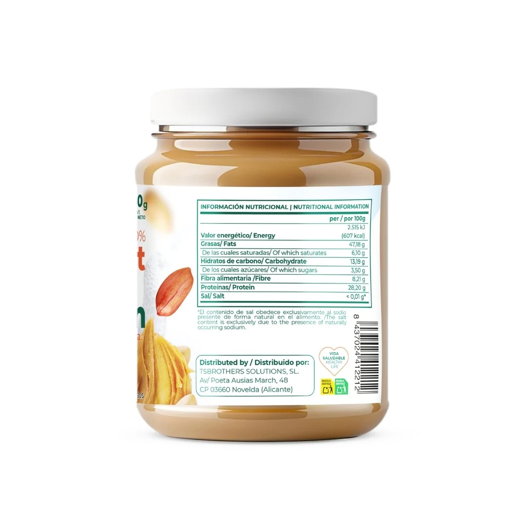 Crema Proteica Cacahuete Smooth Tostado Torafood 500g - Image 3