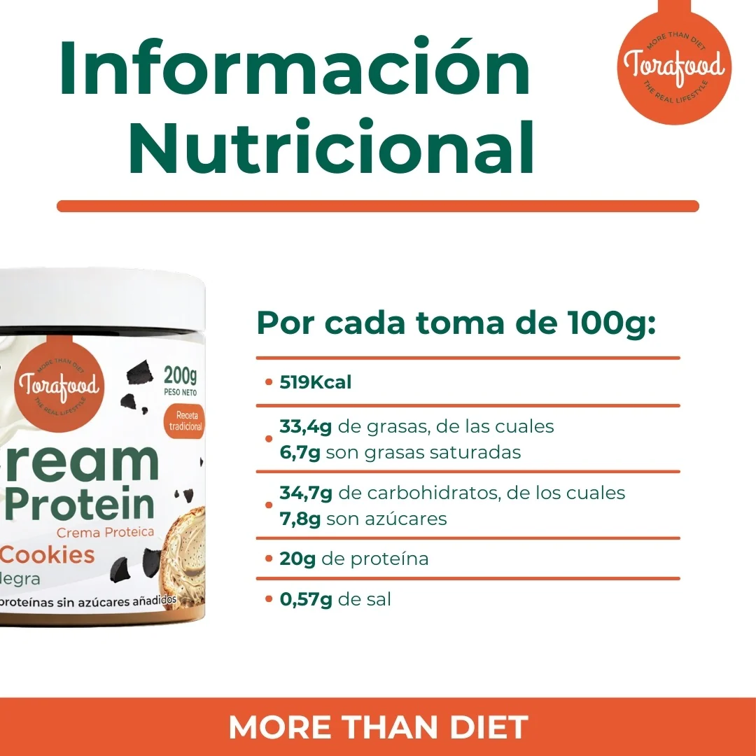 Crema Proteica Chips Black Cookie Torafood 200g - Image 4