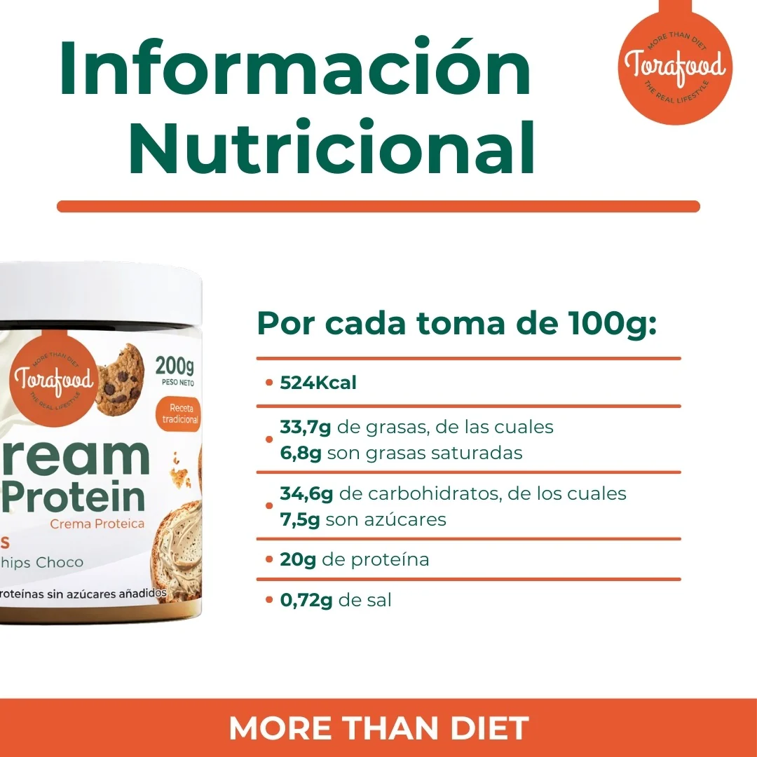 Crema Proteica Chips Cookie Torafood 200g - Image 5