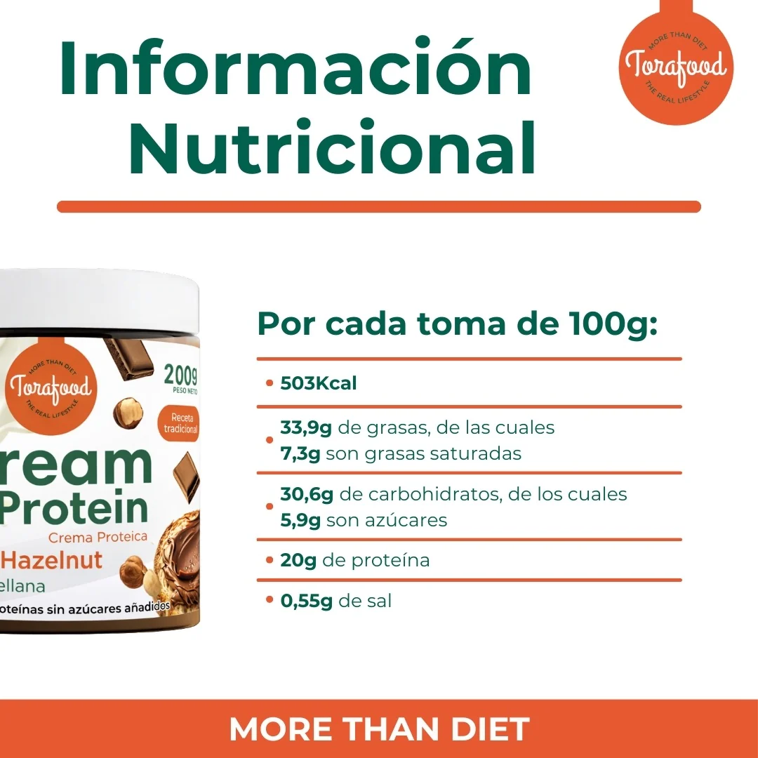Crema Proteica Choco Hazelnut Torafood 200g - Image 5